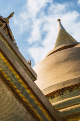 Detail of Grand Palace complex. Bangkok, Thailand. Closeup