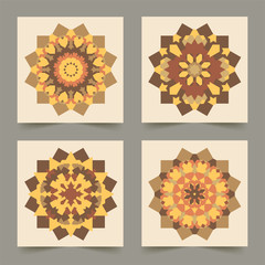 Set pattern islamic mandala template design banner, background vector premium