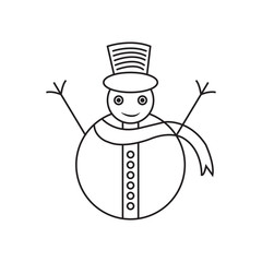 Snowman vector line icon