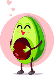 Pregnant Avocado Vector Cartoon Illustration