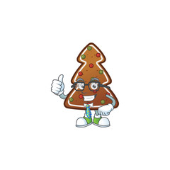 Cartoon character design of gingerbread tree successful businessman