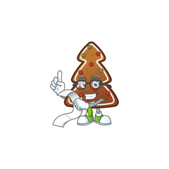 Mascot cartoon concept of gingerbread tree with menu list