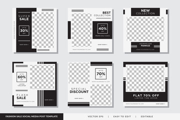 Minimalist Fashion Sale social media post design template Premium Vector