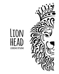 Lion face logo, sketch for your design