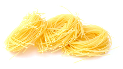 nest pasta on white background