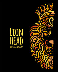 Lion face logo, sketch for your design