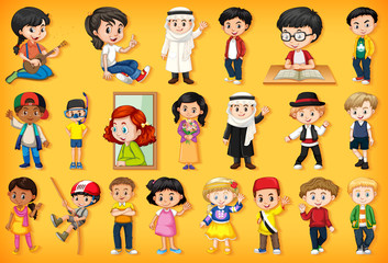 Large set of children doing different activities