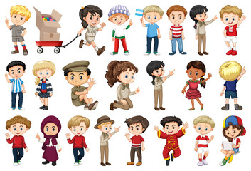 Large set of children doing different activities