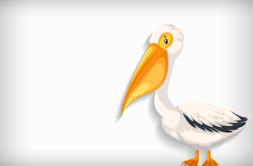 Background template with plain color and cute pelican