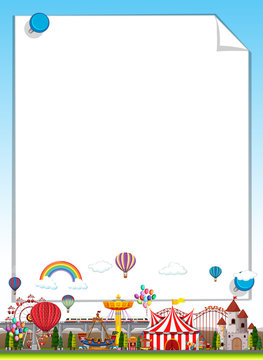 Border template with funpark in background