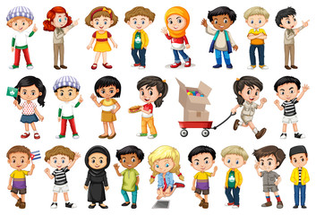 Large set of children doing different activities