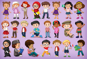 Large set of children doing different activities