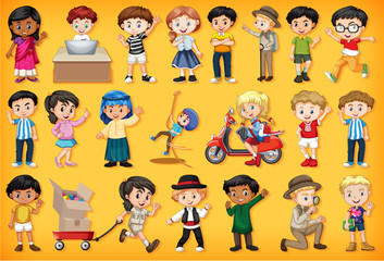 Large set of children doing different activities