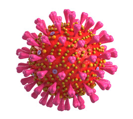 3D render of Coronavirus flu isolated on white.