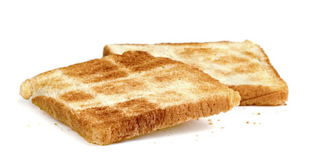 Toasted slice bread isolated on white background