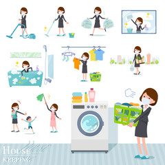 flat type mask business women_housekeeping