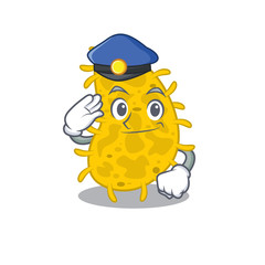 Police officer mascot design of bacteria spirilla wearing a hat