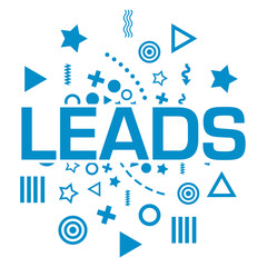 Leads Blue Random Shapes Circular Text 
