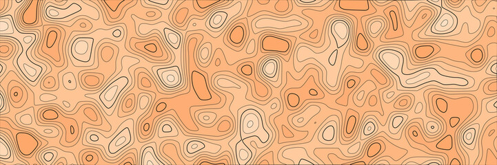 Imitation of a geographical map, black curved lines on a colored background, vector design