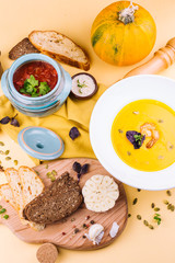 dinner with soup