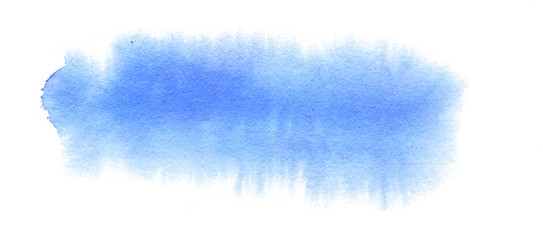  blue watercolor on white background