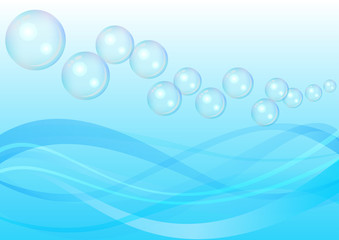 波　風　流れ　シャボン玉