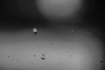 black and white rain drops