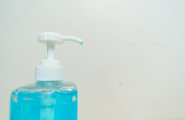 close up shot of hand sanitizer with white background