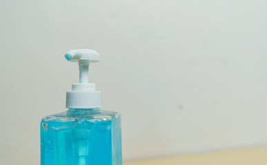 close up shot of hand sanitizer with white background