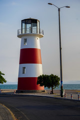 Beautiful view of the Puntarenas Lighthouse without people due to the corona virus. Puntarenas Costa Rica
