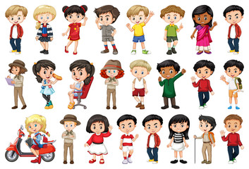 Large set of children doing different activities