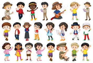 Large set of children doing different activities