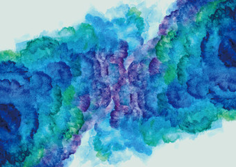 Fototapeta na wymiar カラフルな水彩の背景素材　雲模様　空模様　青色