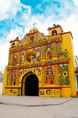 The picturesque church of El Calvario is located in San Andres Xecul, Totonicapan Guatemala.Built...
