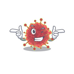 Cartoon design concept of coronaviridae with funny wink eye