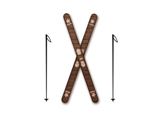 Ski and sticks 