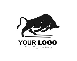 Angry Bull attack logo design inspiration