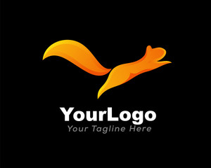 Squirrel start jump high logo design inspiration