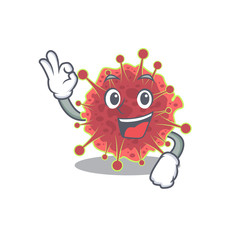 coronaviridae mascot design style with an Okay gesture finger