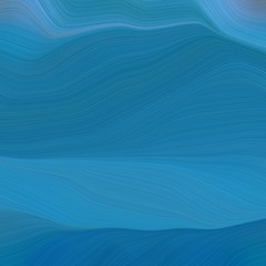 elegant square graphic with waves. modern curvy waves background design with teal blue, steel blue and corn flower blue color