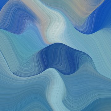 elegant beautiful square graphic with steel blue, cadet blue and ash gray color. modern soft curvy waves background design © Eigens