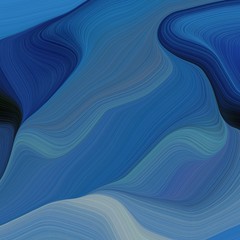 elegant square graphic with waves. contemporary waves design with teal blue, very dark blue and midnight blue color