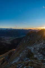 Fototapeta na wymiar Aggenstein at sunset in the Tannheimer Tal