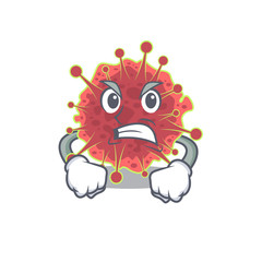 Mascot design concept of coronaviridae with angry face
