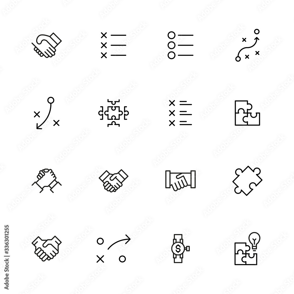 Poster vector line icons collection of agile.