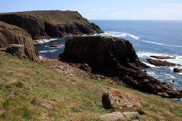 Land's End area (England), UK - August 16, 2015: The Land's End area, Cornwall, England, United...