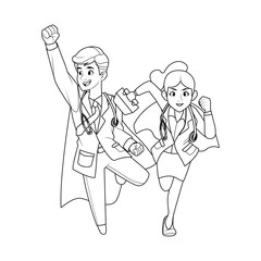 super doctors couple comic characters