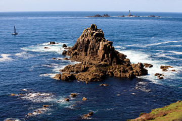 Land's End area (England), UK - August 16, 2015: The Land's End area, Cornwall, England, United...