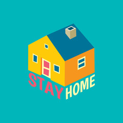 stay at home concept coronavirus quarantine illustration