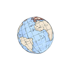 Earth Day. Planet flat icon